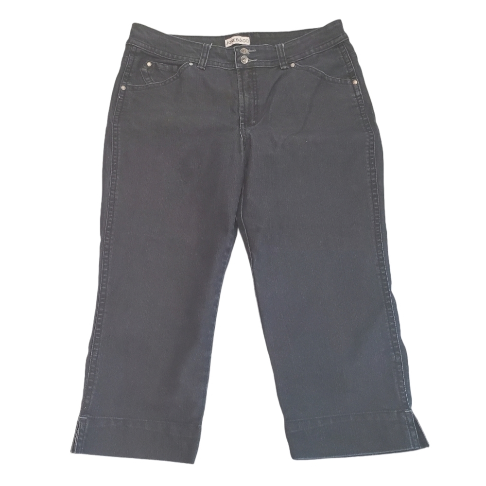 Jones & Co. |  Dark Blue Denim Jeans Capris